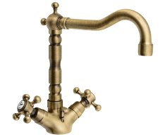 Sapho Antea Stojánková Umyvadlová Baterie S Retro Hubicí S Výpustí, Bronz