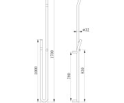 Sapho Duopasso Elektrický Sušák Ručníků S časovačem, 122x1700mm, 45 W, černá Mat