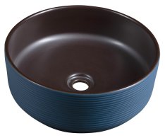 Sapho Priori Keramické Umyvadlo Na Desku, ø 41cm, Hnědá/modrá