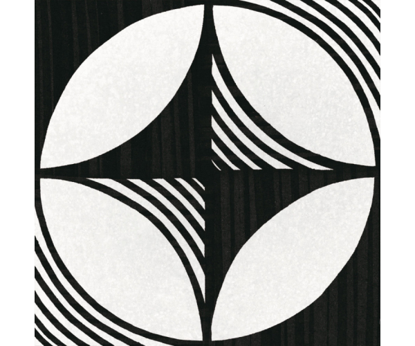 Vzorovaná dlažba Equipe Caprice Deco Compass B&W 20x20