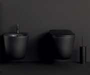 Kerasan Nolita Závěsná Wc Mísa, Rimless, 35x55cm, černá Mat