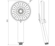 Sapho Ruční Masážní Sprcha, 3 Režimy Sprchování + Režim Oplach, Silikon Trysky, Průměr 120mm, Abs/chrom