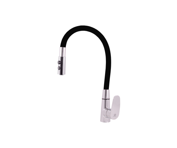 Dřezová baterie s flexibilním ramínkem AMUR chrom/černá 3/8" AM719.0/12C