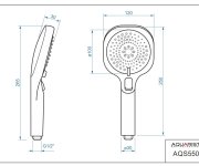 Lares, 3-polohová Ruční Sprcha Se Stop Funkcí, Průměr 120mm, Chrom-černá Mat AQS55011