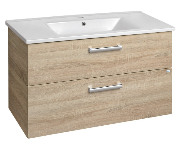 Aqualine Vega Umyvadlová Skříňka 97x60x43,8cm, 2x Zásuvka, Dub Platin