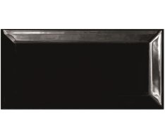 El Barco Biselado Negro Brillo 10x20