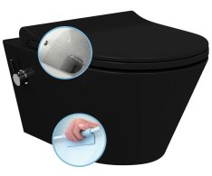 Sapho Avva Cleanwash Závěsná Wc Mísa, Integrovaná Baterie A Bidet. Sprška, Rimless, 