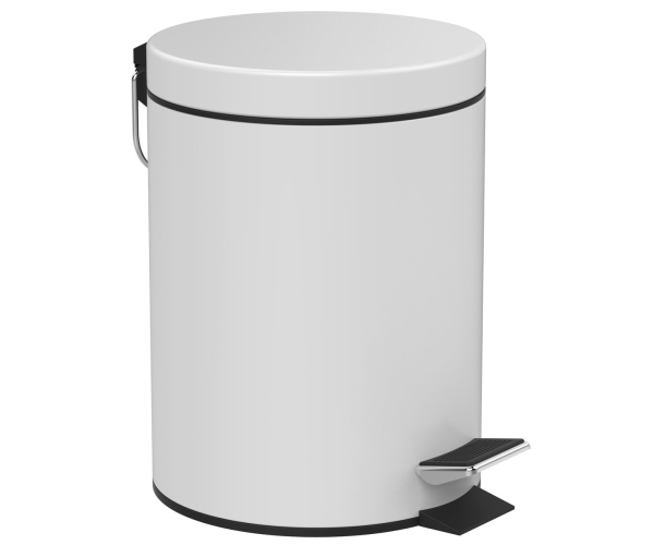 Aqualine Simple Line Odpadkový Koš Kulatý 5l, Bílá Mat