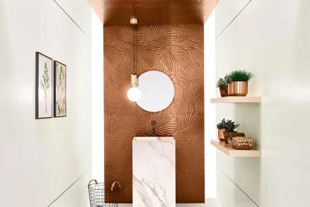 Bronzový dekor s přírodním motivem listu Love Genesis Palm Copper