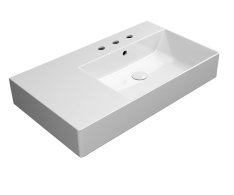 Gsi Kube X Keramické Umyvadlo 80x47cm, S Odkládací Plochou Vlevo, Broušená Spodní Hr