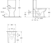 Aqualine Talamo Wc Kombi, Rimless, Spodní/zadní Odpad, Bílá