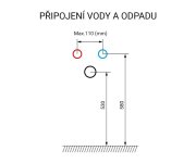Mereo Mailo, Koupelnová Skříňka S Umyvadlem Z Litého Mramoru 101 Cm, Dub Riviera, černé Madlo