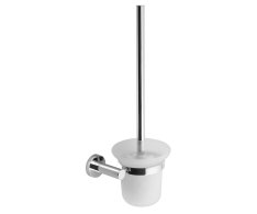 Sapho X-round Wc štětka Závěsná, Mléčné Sklo, Chrom