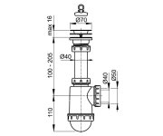Sifon Dřezový S Nerezovou Mřížkou Pr.70 Mm ALC-A441