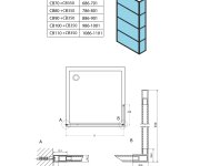 Gelco Cure Black Sprchová Zástěna 700mm, čiré Sklo