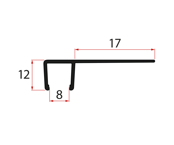 Gelco Set Svislých Těsnění Pro Sklo 8/8mm, 2000mm, černá (2ks)