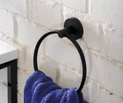 Sapho X-round Black Držák Ručníků Kruh, černá Mat