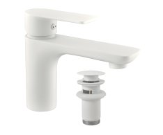 Umyvadlová baterie s výpustí VLTAVA Bílá - matná 3/8" VT427.0KBMAT