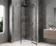 Polysan Globe Gun Metal čtvrtkruhový Sprchový Kout 1000x1000mm, čiré Sklo, Pravé
