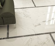 Dlažba jako mramor Caesar Anima Statuario Venato 60x120 Luc. Rett. - bílá
