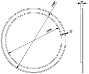 Sapho Sharon Kulaté Zrcadlo S Led Podsvícením ø 80cm, černá Mat