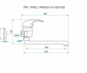 Dřezová Stěnová Baterie S Rovným Ramínkem, Rozteč 100 Mm, Klik-klak - Bílá-chrom - Perla PRW3115-100