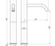 Umyvadlová vysoká baterie bez výpusti SEINA METAL GREY - kartáčovaná 3/8" SE923.0MGK
