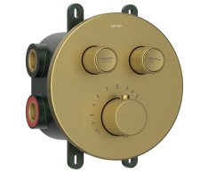 Sapho Smart Select Podomítková Sprchová Termostatická Baterie, Box, 2 Výstupy, Zlato Mat