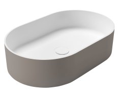 Sapho Thin Umyvadlo Na Desku, Rockstone, 55x35cm, Bílá Mat/agila