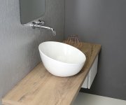 Sapho Dome Obliquo Keramické Umyvadlo Na Desku Vysoké, ø 44,5cm, Bílá