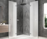 Polysan Globe Chrome čtvercový Sprchový Kout 900x900mm, Rohový Vstup, Matné Sklo