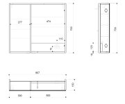 Sapho Linex Galerka S Led Osvětlením, 80x70x15cm, Jilm Bardini