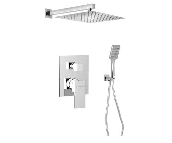 Sapho Cubemix Podomítkový Sprchový Set S Pákovou Baterií, 2 Výstupy, Vyústění, Chrom