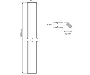 Mereo Sada Magnetických Lišt Pro Sprchové Kouty A Dveře, Sklo 6 Mm, 45°,187 Cm, 2 Ks