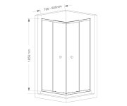 Aqualine Agga čtvercová Sprchová Zástěna 800x800mm, čiré Sklo