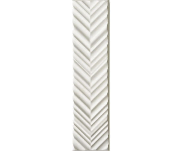 Obklad Elios Dust Ice chevron 5x20 - bílá
