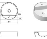Umyvadlo Uni Slim 40 F - Umyvadlo Uni Slim F 40, s otvorem pro baterii, bez přepadu, bílá X01717