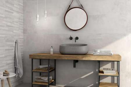 Elegantní velkoformátové obklady Bestile Pamesa Vestal Arena 40x120 v designu betonu