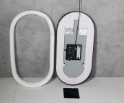 Sapho Kaira Oválné Zrcadlo S Led Osvětlením 45x90cm, černá Mat
