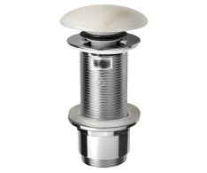 Sapho Blok Umyvadlová Výpust 5/4“, Click-clack, Zátka Leštěný Bílý Mramor