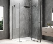 Polysan Globe Gun Metal Obdélníkový Sprchový Kout 1100x800mm, čiré Sklo, Pravé