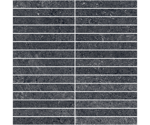 Mozaika jako kámen Sant Agostino Bergstone Plus Black 30x30 Nat. Rett. - antracitová