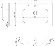 Sapho Set Koupelnová Skříňka Cirasa 70cm S Umyvadlem A Led Zrcadlem, 2x Zásuvka, Dub Alabama