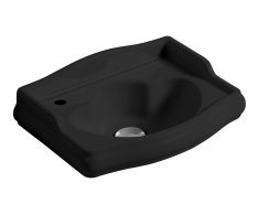 Kerasan Retro Keramické Umývátko 41x30cm, Otvor Pro Baterii Vlevo, černá Mat