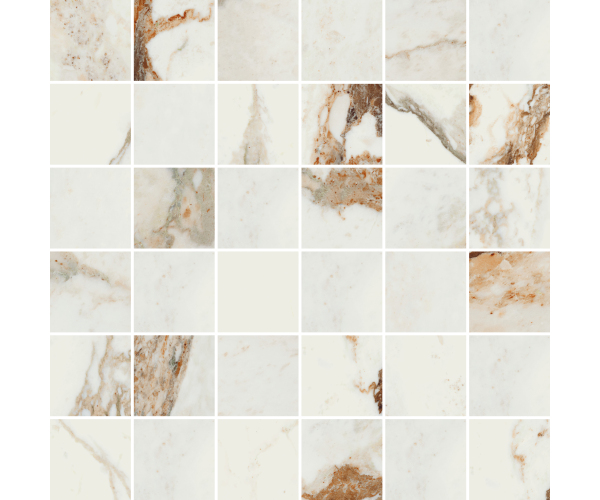 Mozaika jako mramor Ascot Kobe Mosaico Mix Calacatta Viola 30x30 Luc. Rett.