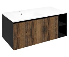 Sapho Lorea Skříňka 100x46x51,5cm (80+20cm), Levá, Dub Collingwood/černá Mat