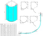 Polysan Globe Black čtvrtkruhový Sprchový Kout 1000x800mm, Matné Sklo, Levé