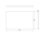 Polysan Plain Panel Boční 90x59cm, černá Mat