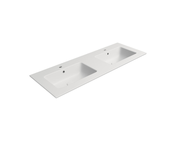 Gsi Pura Keramické Dvojumyvadlo Slim 122x46cm, Bílá Mat