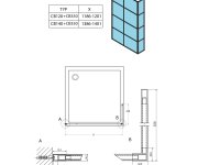 Gelco Cure Black Sprchová Zástěna 1200mm, čiré Sklo